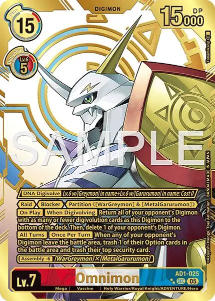 Omnimon [Ad1-025] (Rare Pull) [Advanced Booster Digimon Generation] 1