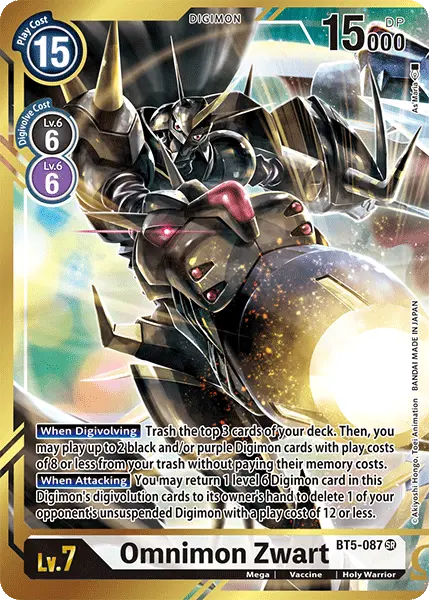 Omnimon Zwart [Bt5-087] (Alternate Art - As'maria) [Battle Of Omni] 1