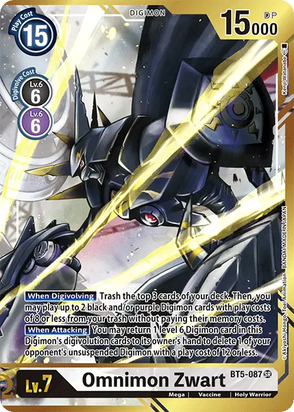 Omnimon Zwart [Bt5-087] (Alternate Art - Kenji Watanabe) [Battle Of Omni] 1
