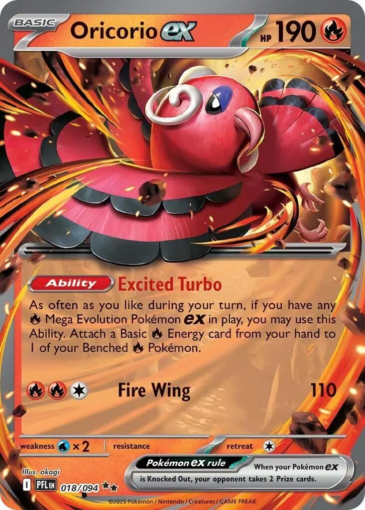 Oricorio Ex (018/094) [Mega Evolution: Phantasmal Flames] 1