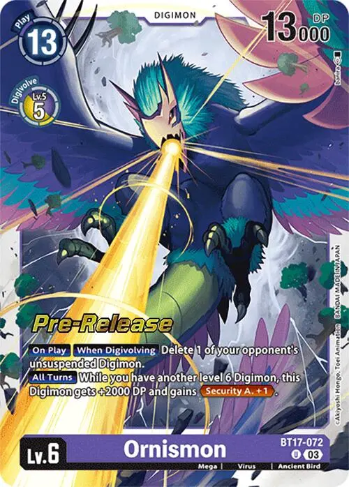Ornismon [Bt17-072] [Secret Crisis Pre-Release Cards] 1