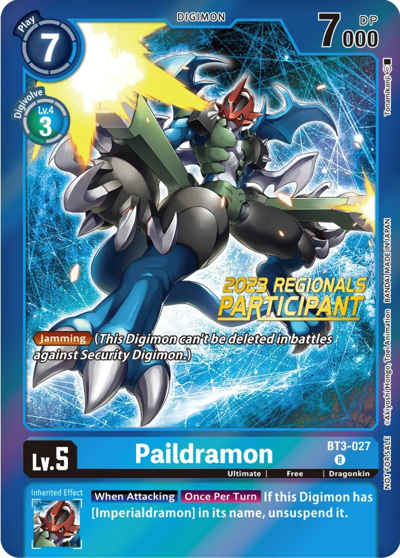 Paildramon [Bt3-027] (2023 Regionals Participant) [Release Special Booster Promos] 1