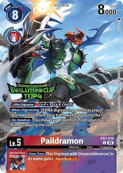 Paildramon [Ex3-010] (2024 Evolution Cup Top 4) [Draconic Roar] 1