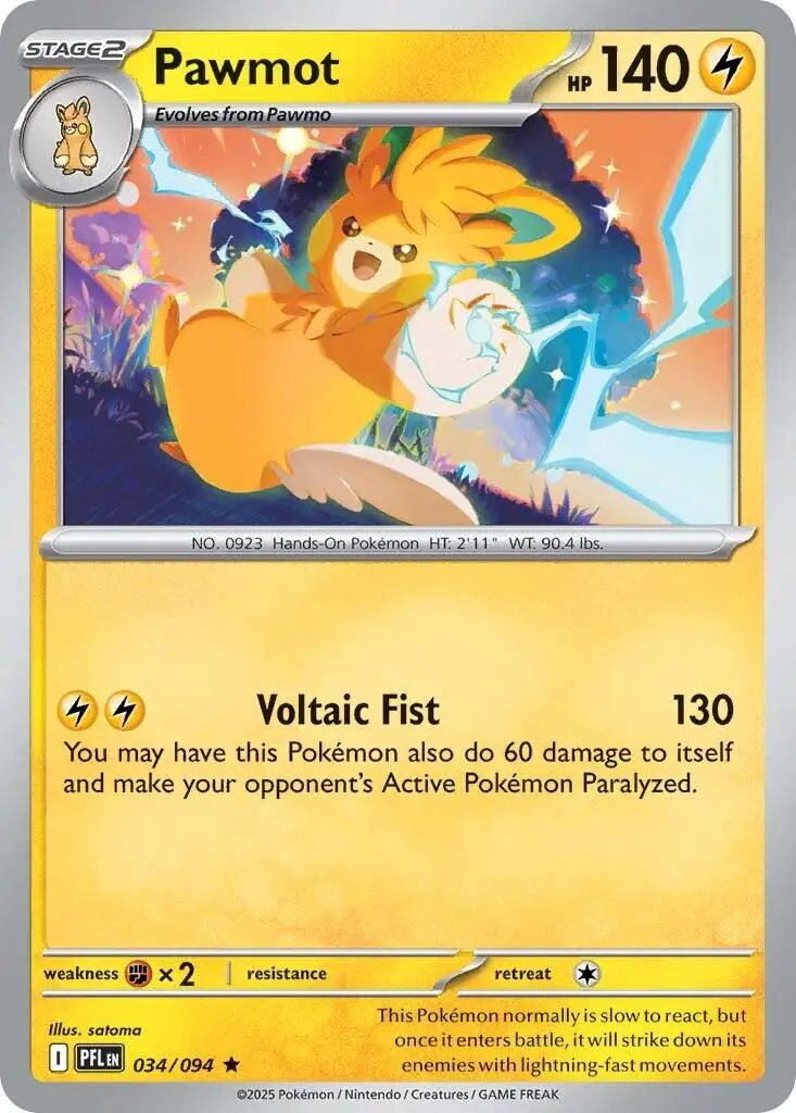 Pawmot (034/094) [Mega Evolution: Phantasmal Flames] 1
