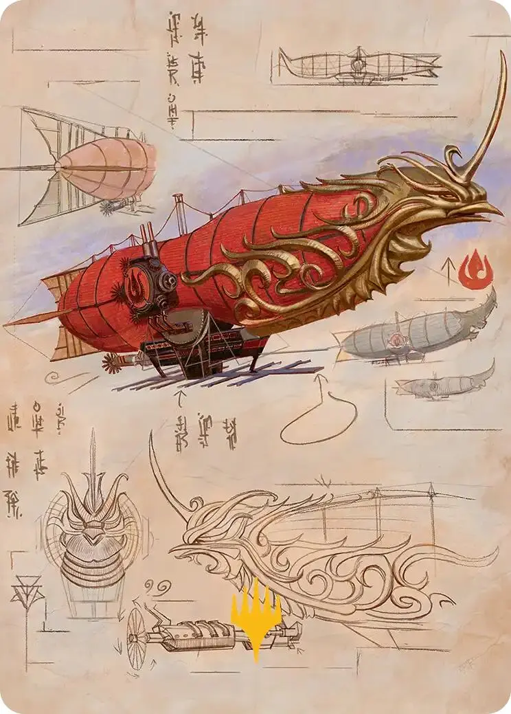 Phoenix Fleet Airship Art Card (Gold-Stamped Planeswalker Symbol) [Avatar: The Last Airbender Art Series] 1