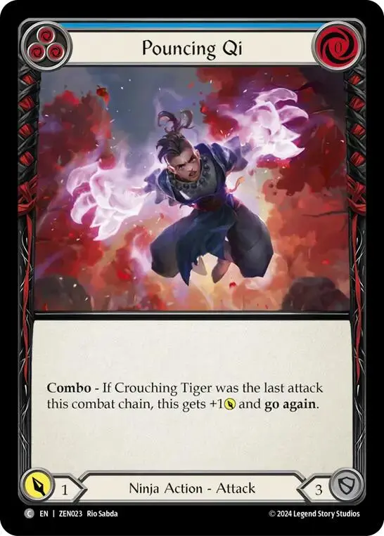 Pouncing Qi (Blue) [Zen023] (Part The Mistveil Zen Blitz Deck) 1