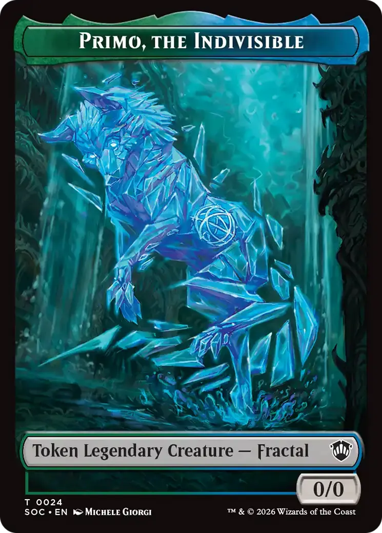 Primo, The Indivisble // Treasure Double-Sided Token [Secrets Of Strixhaven Commander Tokens] 1