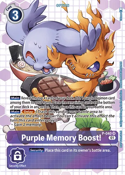 Purple Memory Boost! [P-040] (Box Promotion Pack - Next Adventure) [Promotional Cards] 1