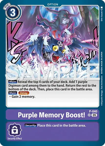 Purple Memory Boost! [P-040] (Reprint) [Advanced Booster Digimon Generation] 1