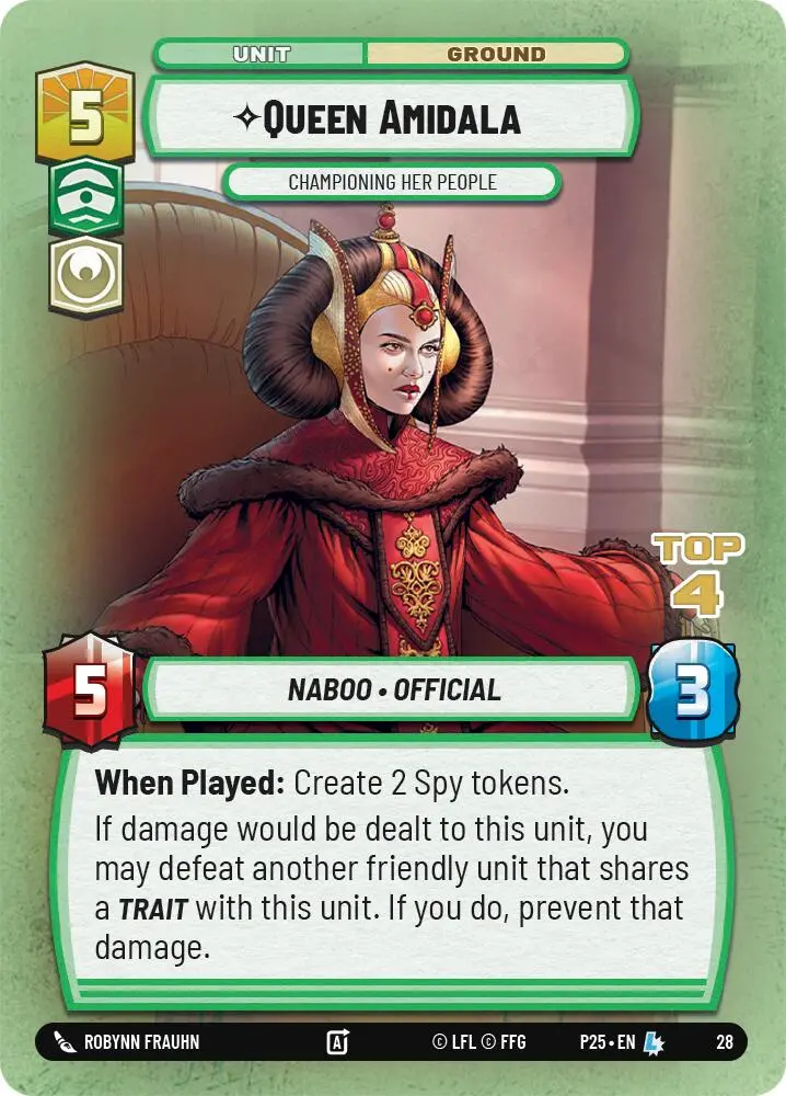 Queen Amidala - Championing Her People (Top 4) (28) (28) [Organized Play Promos] 1