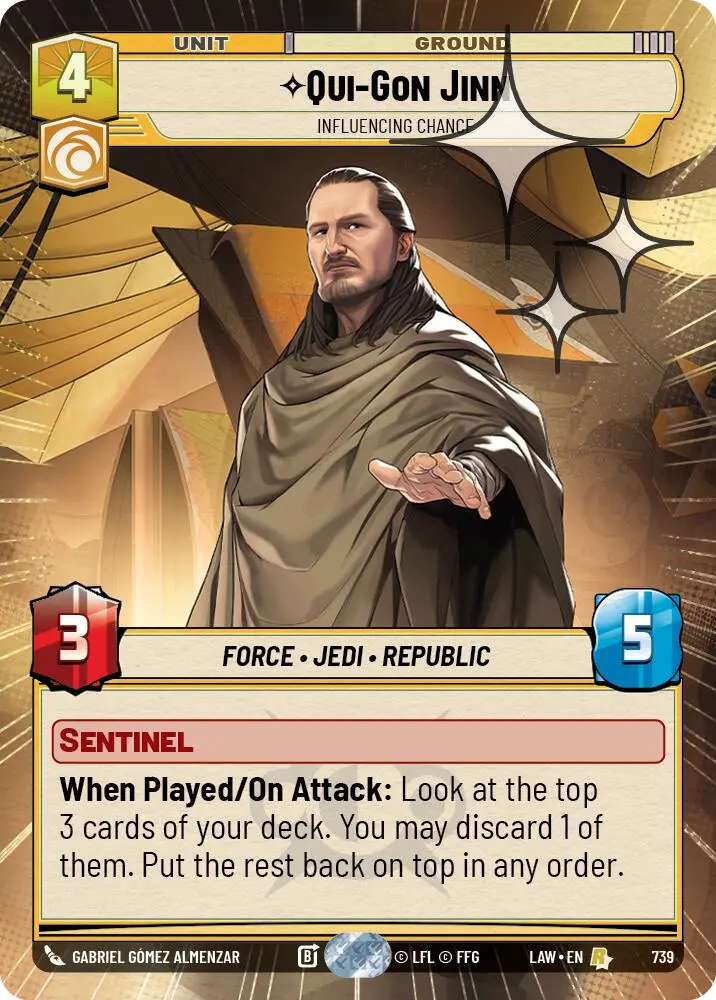 Qui-Gon Jinn - Influencing Chance (739) (Hyperspace Foil) (739) [A Lawless Time] 1