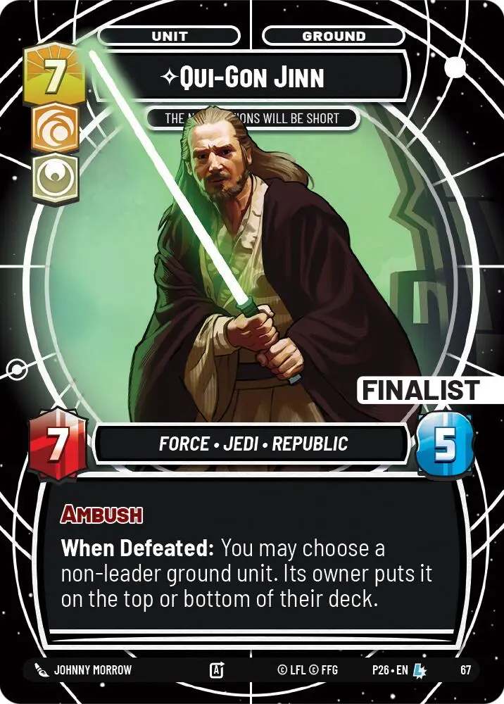 Qui-Gon Jinn - The Negotiations Will Be Short (Finalist) (67) (67) [Sector And Regional Promos: Season 1] 1