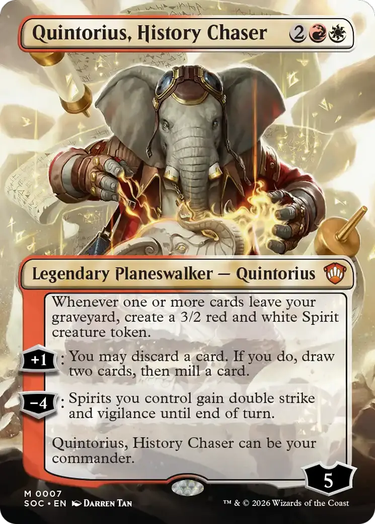 Quintorius, History Chaser (Borderless) [Secrets Of Strixhaven Commander] 1