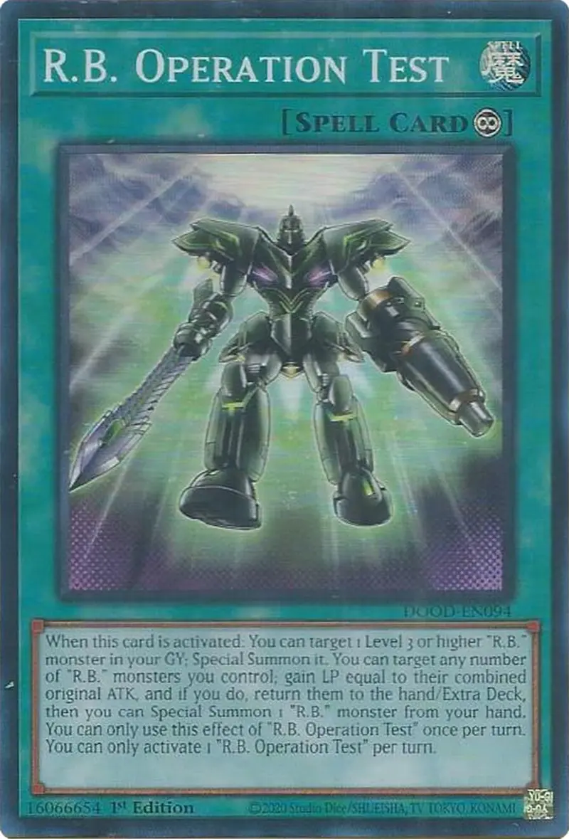 R.B. Operation Test [Dood-En094] Super Rare 1