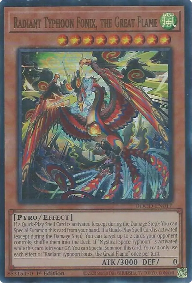 Radiant Typhoon Fonix, The Great Flame [Dood-En017] Ultra Rare 1