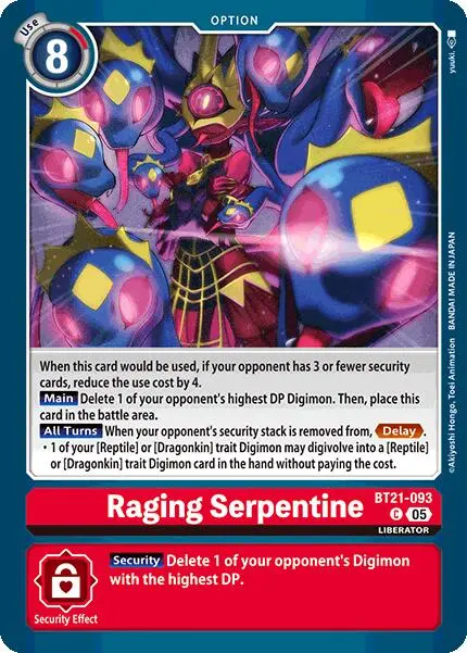 Raging Serpentine [Bt21-093] [World Convergence] 1