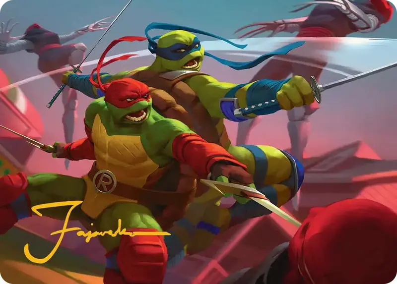 Raph & Leo, Sibling Rivals Art Card (Gold-Stamped Signature) [Teenage Mutant Ninja Turtles Art Series] 1