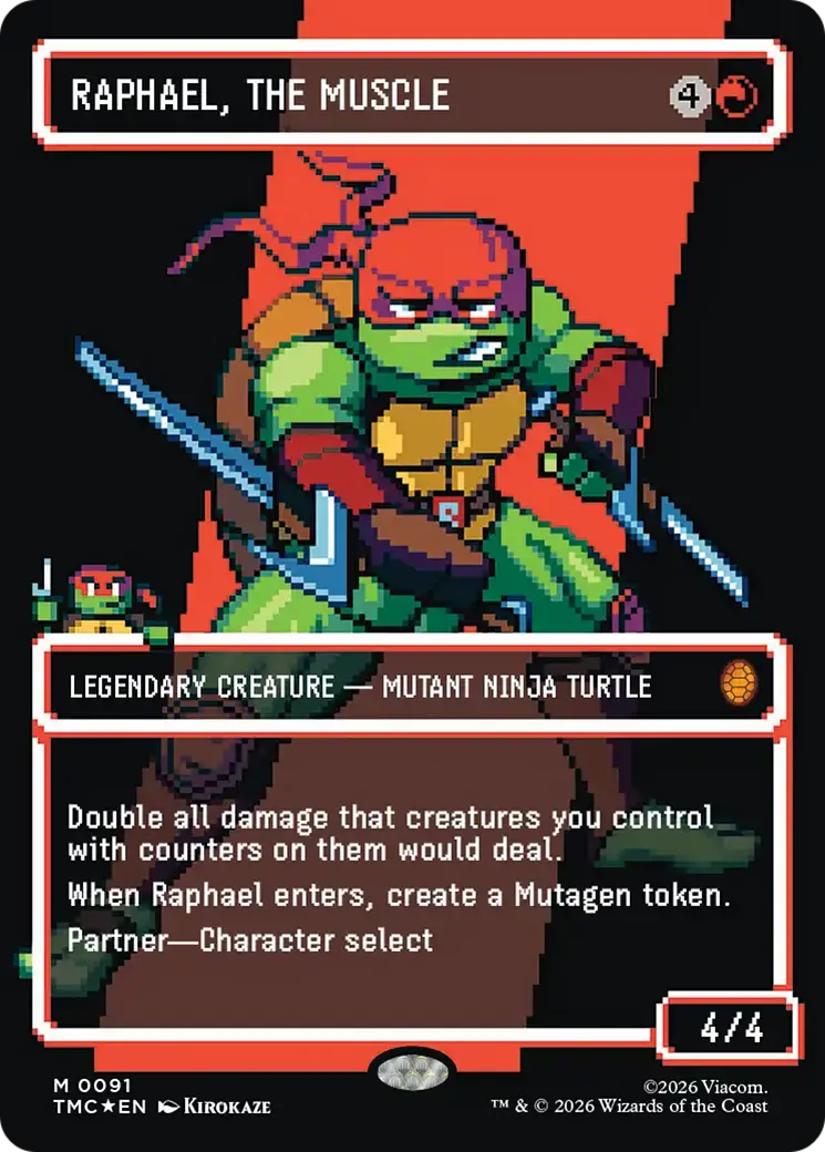 Raphael, The Muscle (0091) (Borderless) (Surge Foil) [Teenage Mutant Ninja Turtles Commander] 1