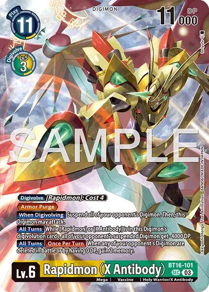 Rapidmon [Bt16-101] (X Antibody) (Limited Card Pack -Billion Bullet-) [Limited Card Pack -Billion Bullet-] 1