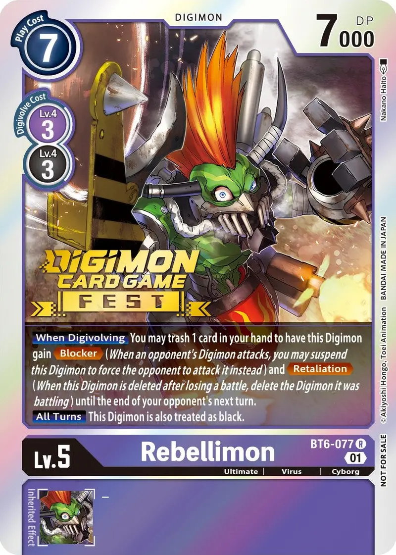 Rebellimon [Bt6-077] (Digimon Card Game Fest 2022) [Double Diamond Promos] 1