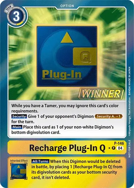 Recharge Plug-In Q [P-146] (Store Tournament 2024 Jul. – Sep. Winner Pack) [Promotional Cards] 1