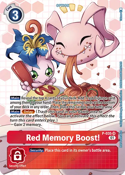 Red Memory Boost! [P-035] (Box Promotion Pack - Next Adventure) [Promotional Cards] 1