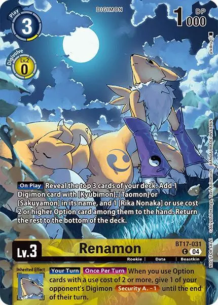 Renamon [Bt17-031] (Legend Pack 2024 Box Topper) [Chain Of Liberation] 1