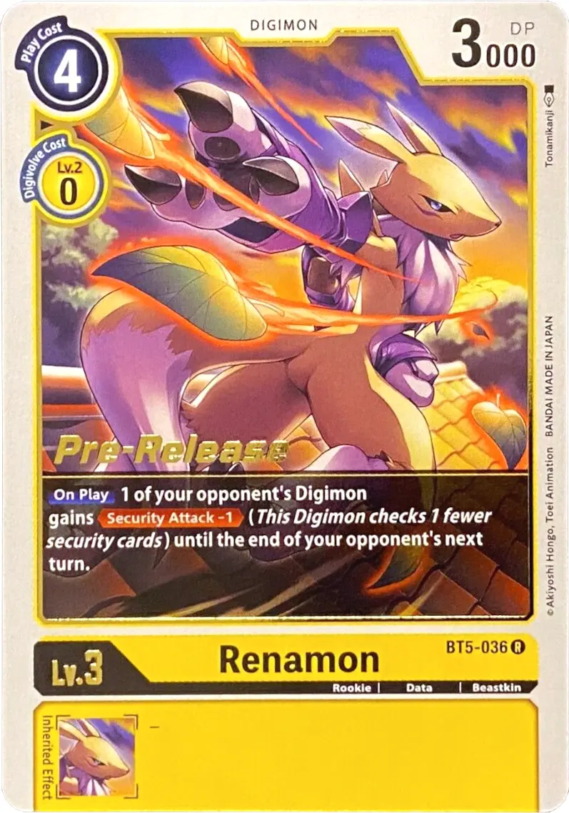 Renamon [Bt5-036] [Battle Of Omni Pre-Release Promos] 1