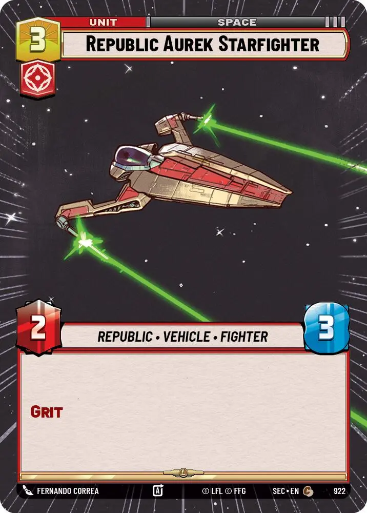 Republic Aurek Starfighter (922) (Hyperspace Foil) (922) [Secrets Of Power] 1