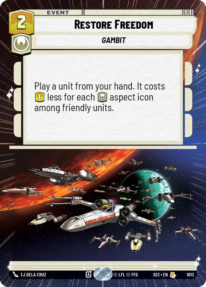 Restore Freedom (1013) (Hyperspace Foil) (1013) [Secrets Of Power] 1