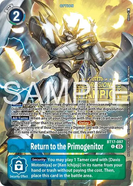 Return To The Primogenitor [Bt17-097] (Regionals 25-26 Season 2 Champion) [Secret Crisis] 1