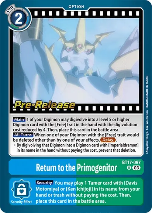 Return To The Primogenitor [Bt17-097] [Secret Crisis Pre-Release Cards] 1