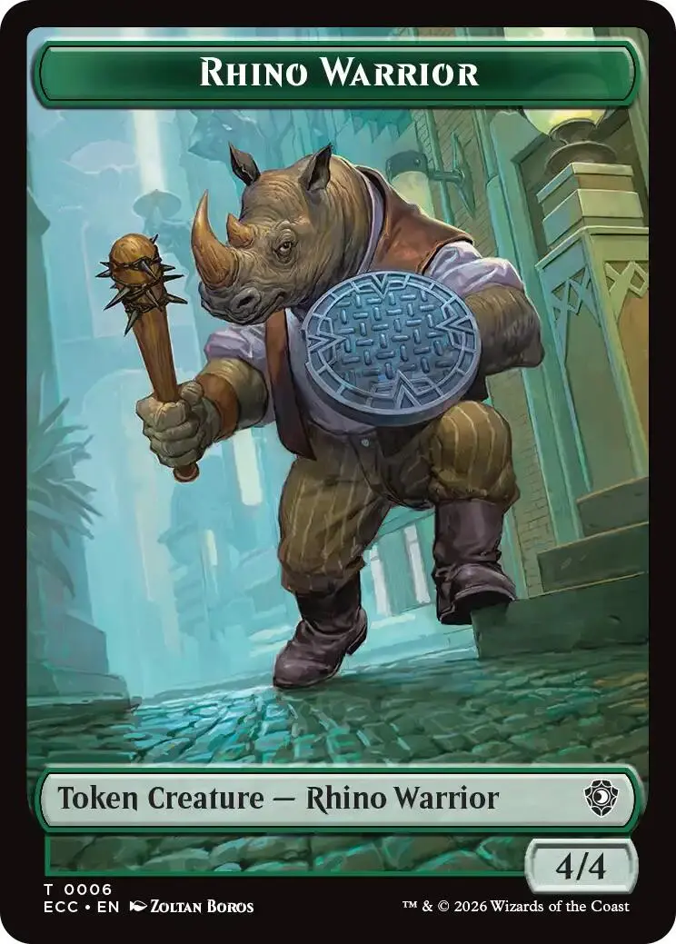 Rhino Warrior // Elemental (0010) Double-Sided Token [Lorwyn Eclipsed Tokens] 1