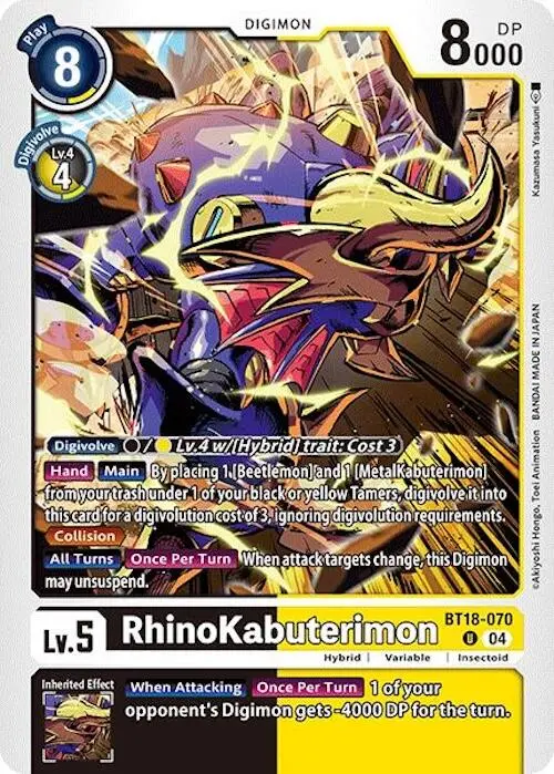 Rhinokabuterimon [Bt18-070] [Release Special Booster Ver.2.0] 1