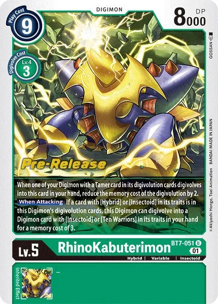 Rhinokabuterimon [Bt7-051] [Next Adventure Pre-Release Cards] 1