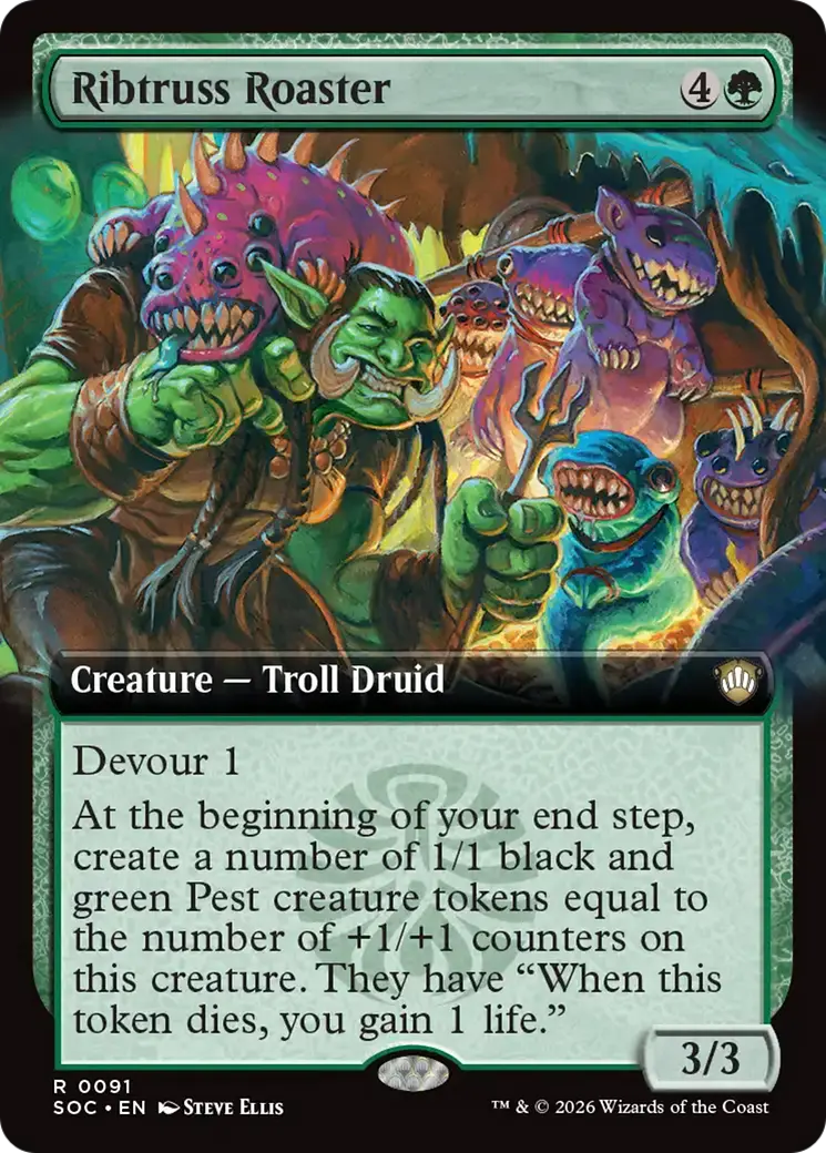 Ribtruss Roaster (Extended Art) [Secrets Of Strixhaven Commander] 1