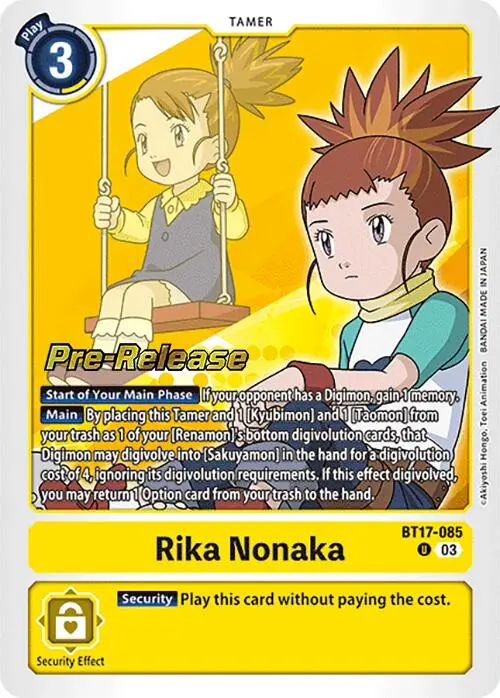 Rika Nonaka [Bt17-085] [Secret Crisis Pre-Release Cards] 1