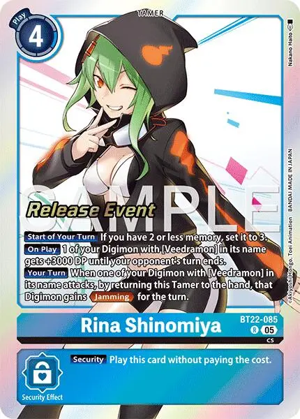 Rina Shinomiya [Bt22-085] [Cyber Eden Release Event Cards] 1