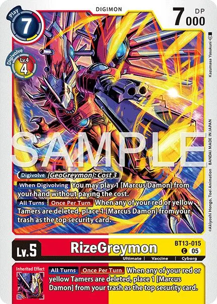 Rizegreymon [Bt13-015] (Foil Reprint) [Advanced Booster Digimon Generation] 1