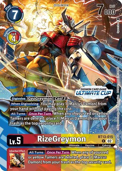 Rizegreymon [Bt13-015] (Ultimate Cup 2024) [Versus Royal Knights Booster] 1