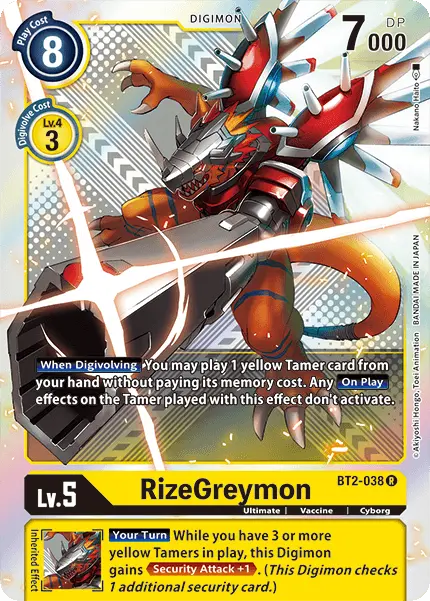 Rizegreymon [Bt2-038] (Premium Pack) [Release Special Booster Ver.1.5] 1