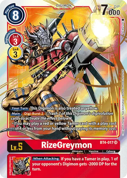 Rizegreymon [Bt4-017] (Alternate Art) [Great Legend] 1