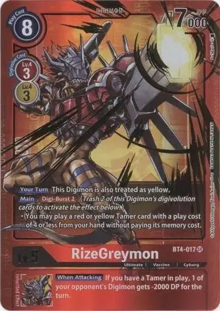 Rizegreymon [Bt4-017] (Alternate Art - Red Border) [Great Legend Promos] 1