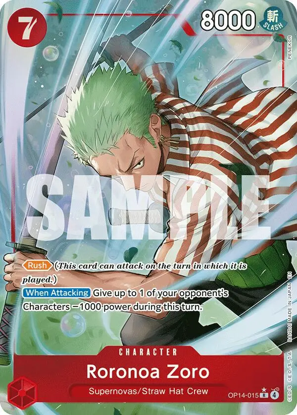 Roronoa Zoro (Op14-015) (Alternate Art) [The Azure Sea's Seven] 1