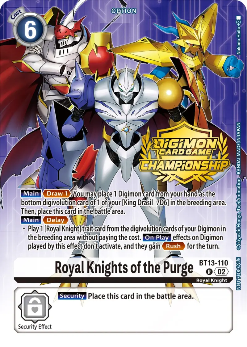Royal Knights Of The Purge [Bt13-110] (Championship 2023 Tamers Pack) [Versus Royal Knights Promos] 1