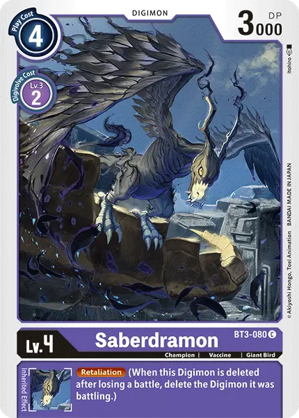 Saberdramon [Bt3-080] [Release Special Booster Ver.1.5] 1