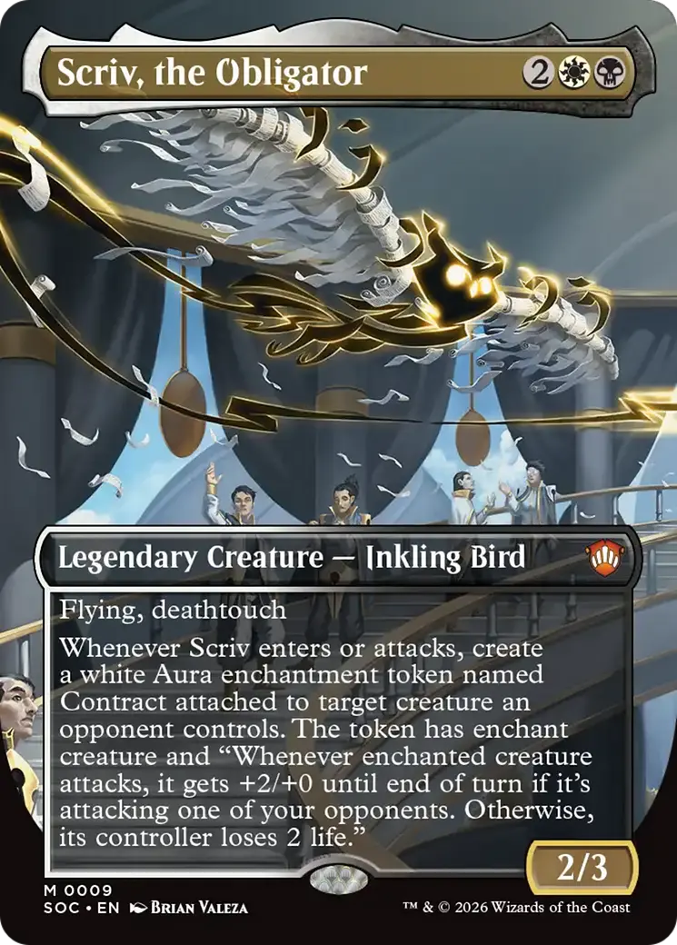 Scriv, The Obligator (Borderless) [Secrets Of Strixhaven Commander] 1