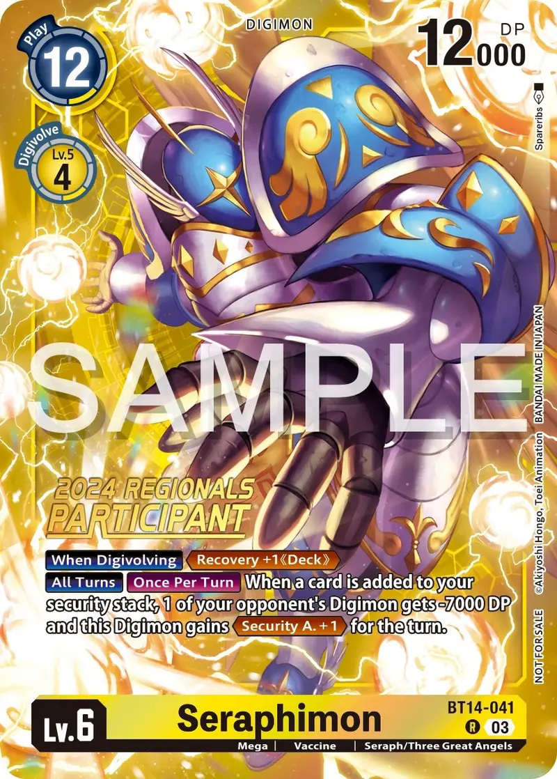 Seraphimon [Bt14-041] (2024 Regionals Participant) [Blast Ace Promos] 1