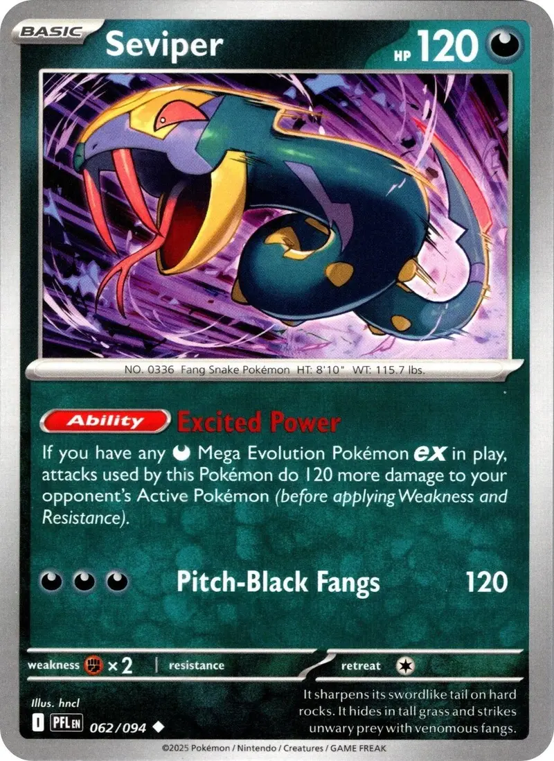 Seviper (062/094) [Mega Evolution: Phantasmal Flames] 1