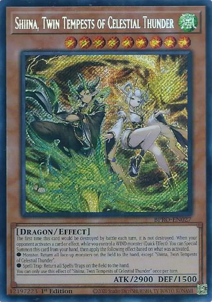 Shiina, Twin Tempests Of Celestial Thunder [Bpro-En027] Secret Rare 1